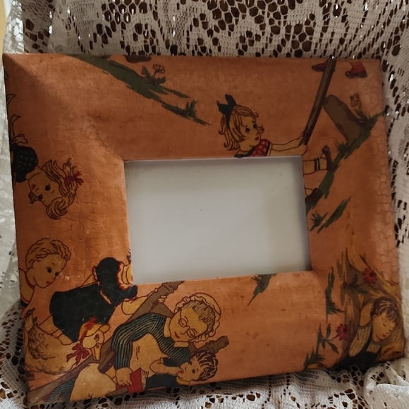 Crackled Fabric Nursery Or Child's Room Print or Photo Frame - Picture 1 of 7